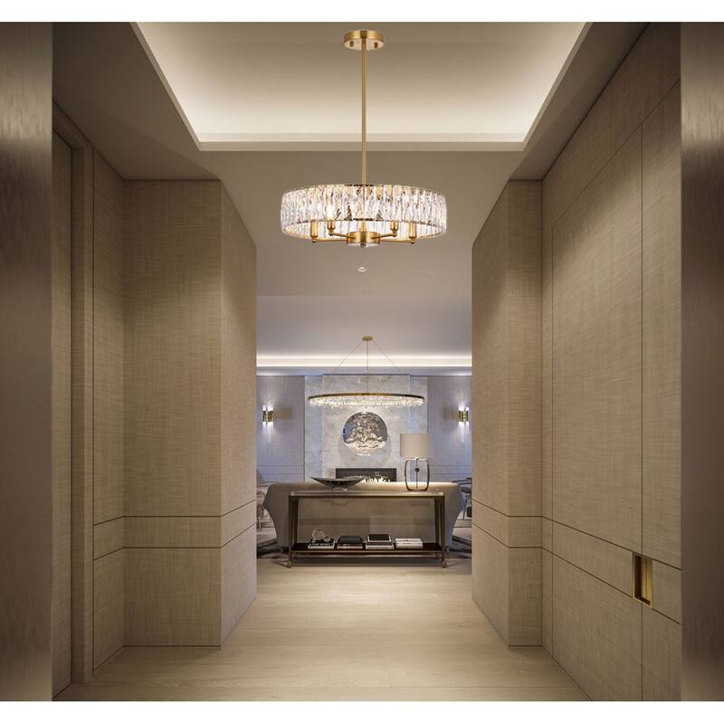 5-Light Gold Chandelier With Clear Crystals