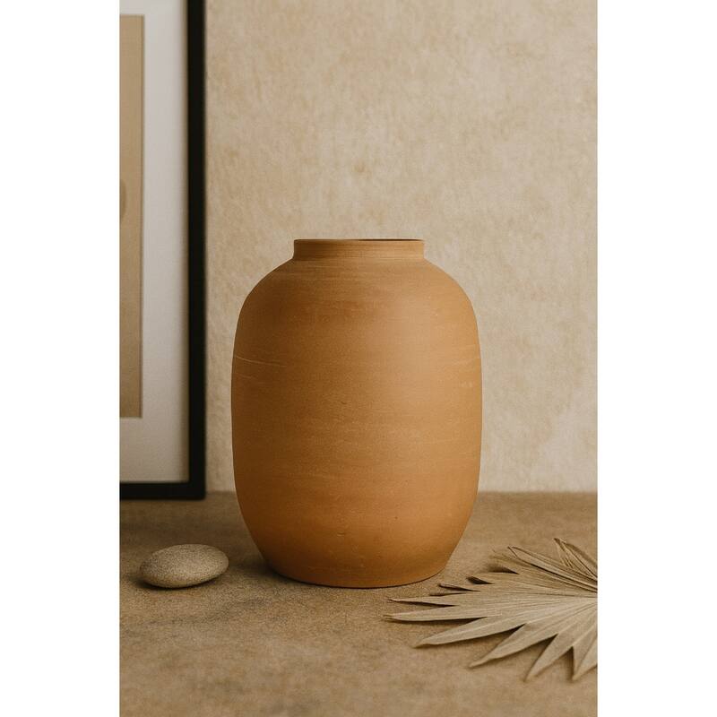 Terracota Vase 11.25"H - Natural Terracotta