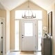preview thumbnail 14 of 16, Modern Farmhouse Candle Chandelier 6-light Round Wagon Wheel Wood Dining Room Ceiling Light