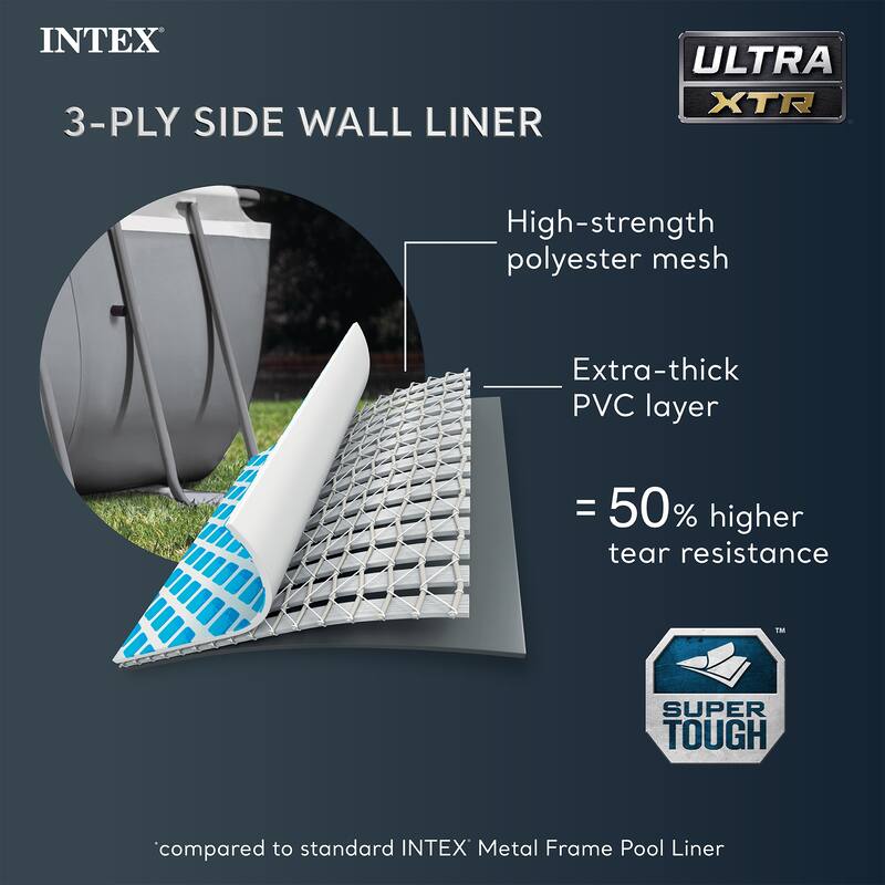 Intex 32' x 16' x 52" Rectangular Ultra XTR Frame Above Ground Swimming Pool Set - 32 ft x 16 ft x 52 in