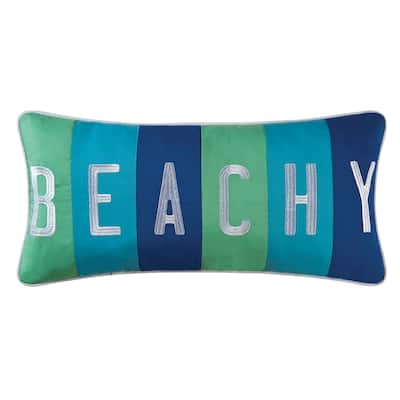 12" x 24" Beachy Embroidered Pillow