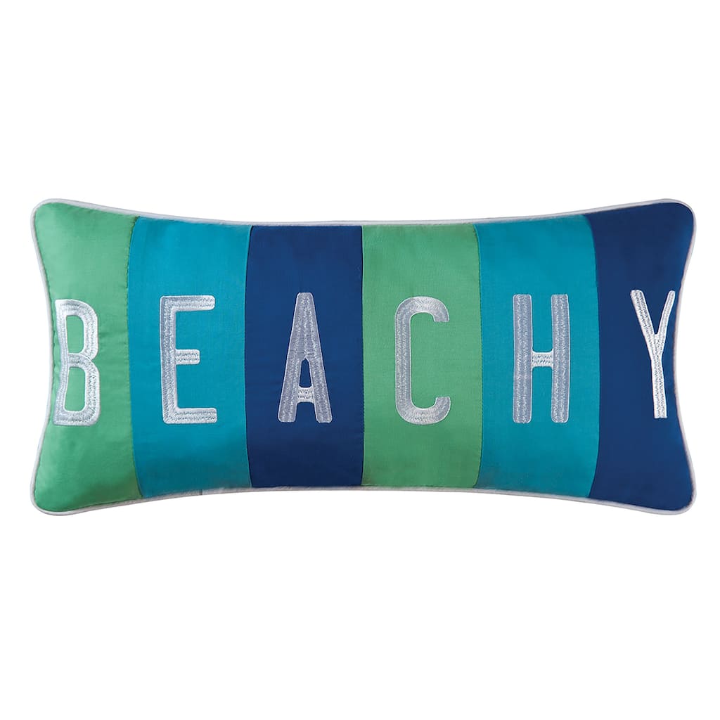 12" x 24" Beachy Embroidered Pillow