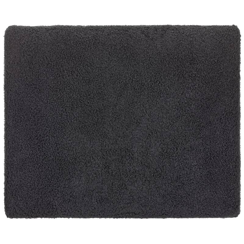 Black Teddy Upholstered T-Shape Vanity Foot Stool 19"W x 16"H