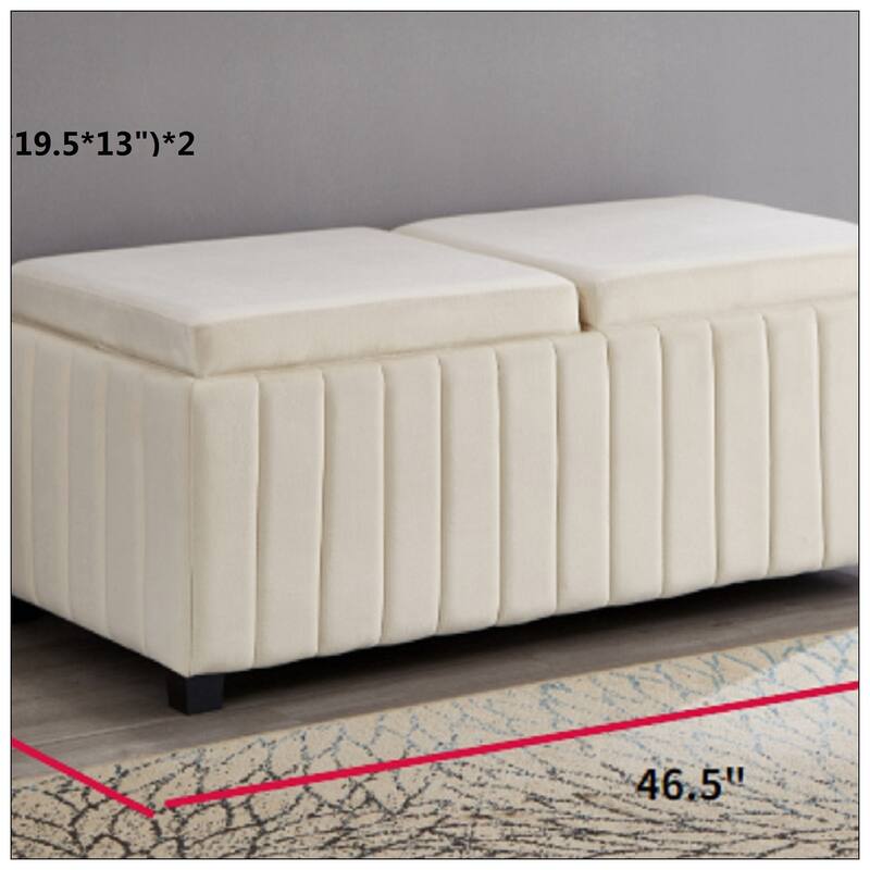 45 inch Wide Square CubeStorage Ottoman Bench