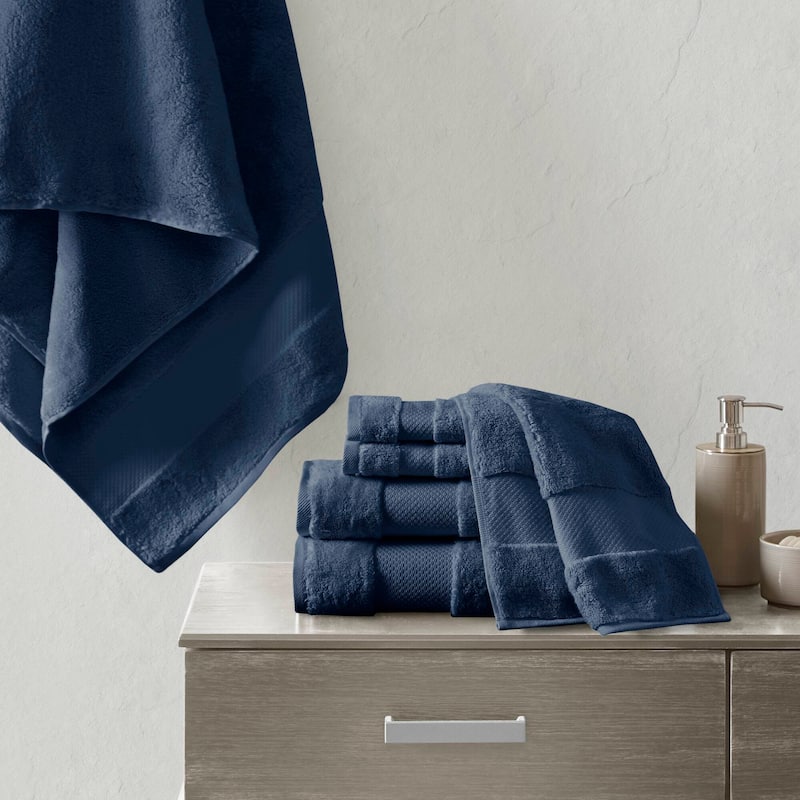 Madison Park Signature Turkish Cotton 6-piece Bath Towel Set - Navy