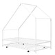 preview thumbnail 45 of 53, Metal House Bed with Twin Size Trundle, Twin Size House-Shaped Bed Steel Slat Support Easy Assembly for Kids Teens Boys & Girls