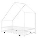 preview thumbnail 7 of 8, Twin Size Metal House Bed with Pull-Out Trundle , Spacious Design, Sturdy Construction
