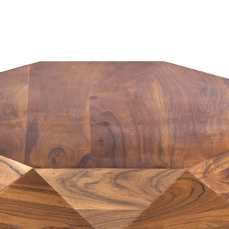 Bon 33 Inch Diamond Shape Acacia Wood Coffee Table With Smooth Top, Dark Brown
