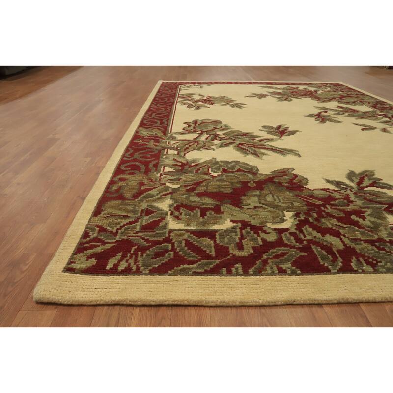 Floral Indian Area Rug 7x10 - 10' 1'' X 6' 6''