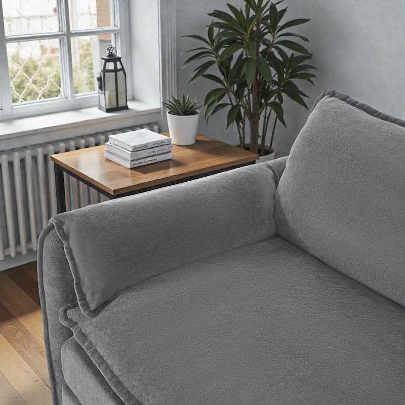 Oversized Deep Seat Sectional Sofa, Modern Chenille Cloud Couch, 3 Seater Modular Sofa with Pillows