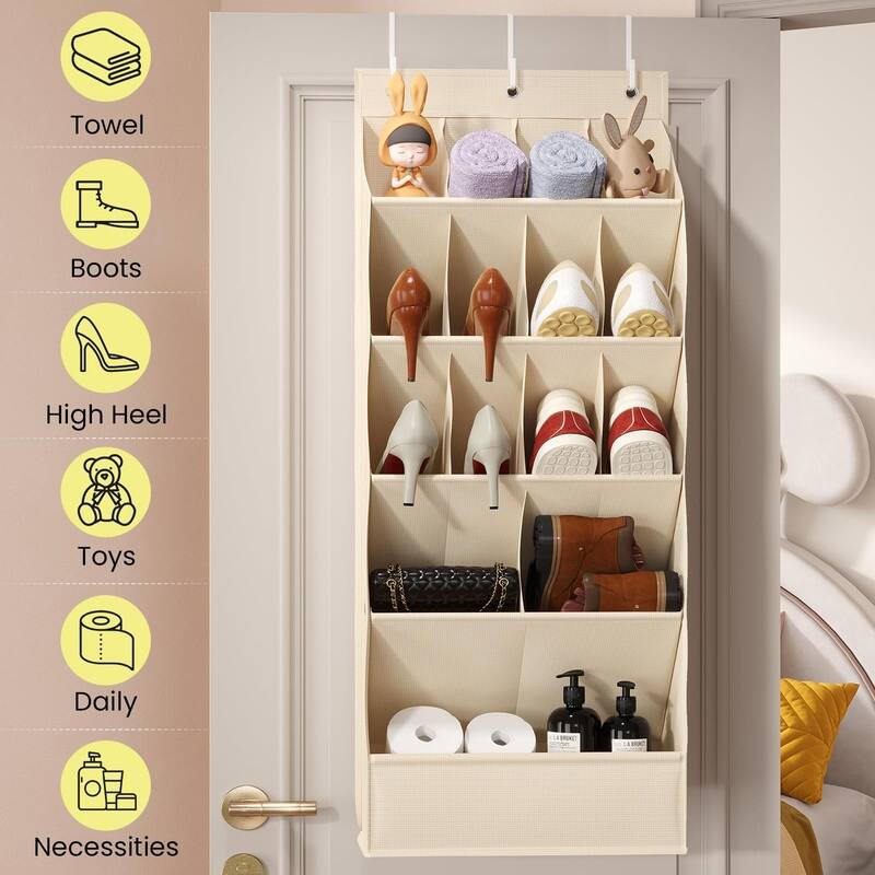 Hanging Shoe Organizers with 15 Large Pocket