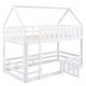 preview thumbnail 18 of 34, Secure Wooden Twin over Twin House Bunk Bed with Safety Fence and Charming Door Design for Kids' Bedrooms