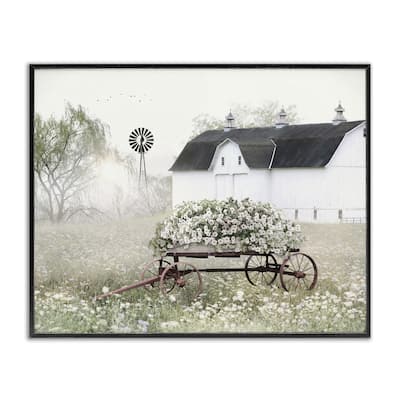 Stupell Endearing Vintage Flower Wagon Rural Country Barn Framed Wall Art, Design by Lori Deiter