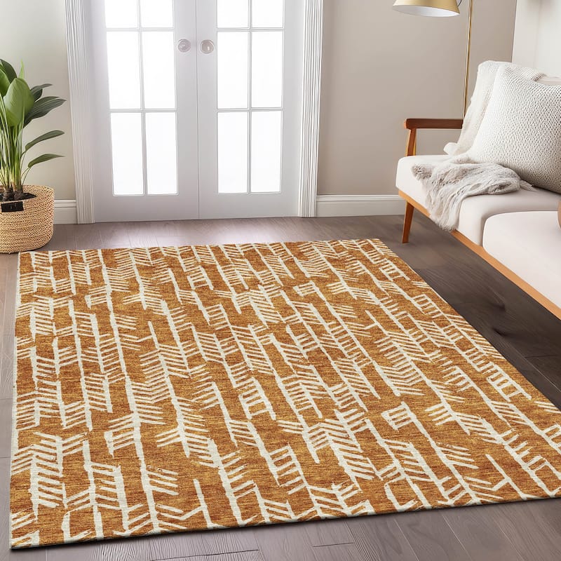 Machine Washable Indoor/ Outdoor Chantille Modern Arrows Rug
