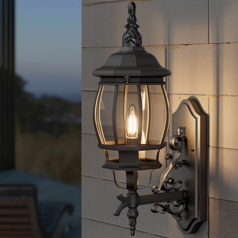 Outdoor 1/3 Light Waterproof Aluminum Wall Light - 1-Light - Black