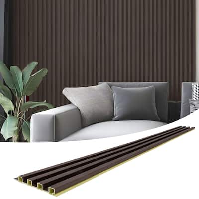 Art3d 96'' x 6'' Slat Wall Panels,WPC Acoustic Wall Paneling, 8pcs,32 sqft
