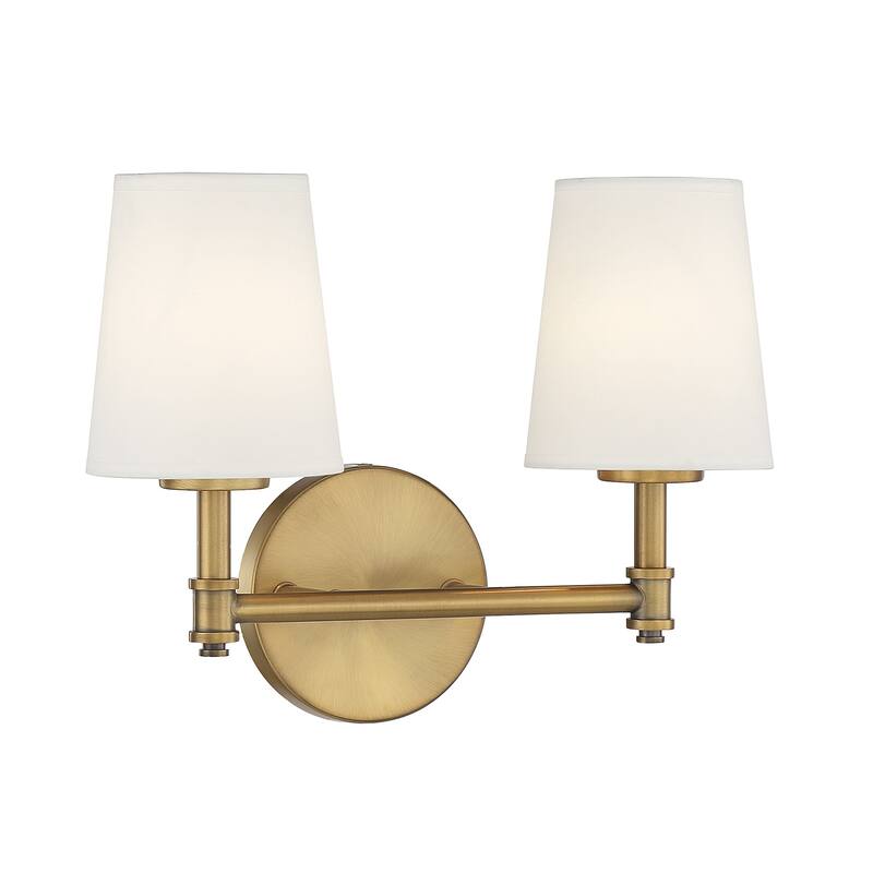 Trade Winds Coyle 2-Light Bathroom Vanity Light in Natural Brass