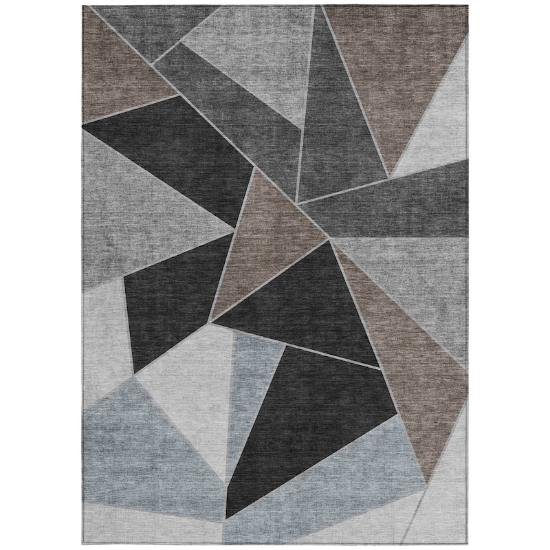 HomeRoots Geometric Transitional Rectangle Outdoor Rug