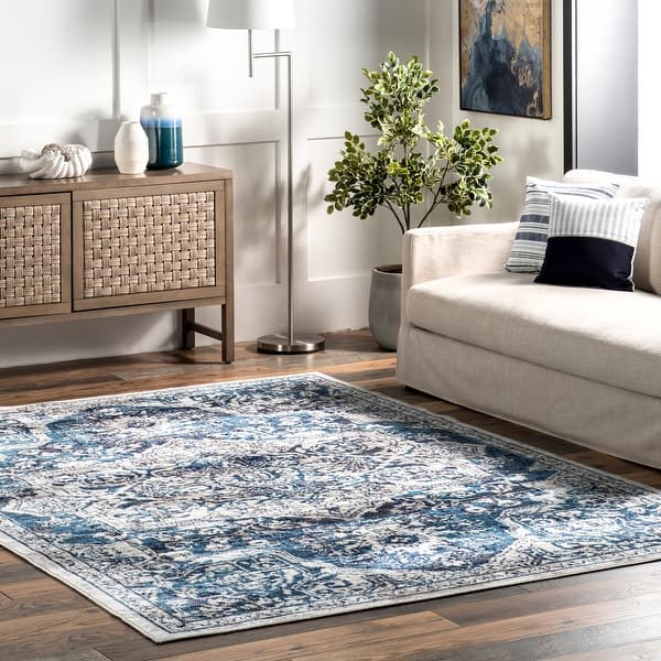 slide 2 of 25, Nuloom Maryanne Transitional Medallion Area Rug 10' x 13' - Blue