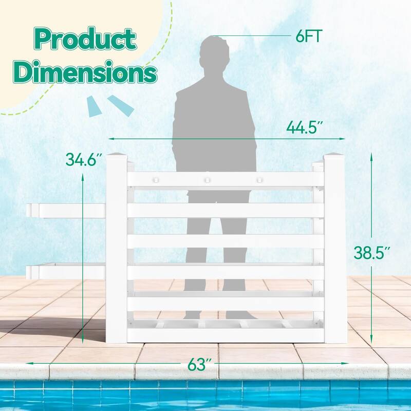 Waterproof Outdoor Pool Storage Bin with Hooks, Basket Holder or Long Panel for Poolside & Patio