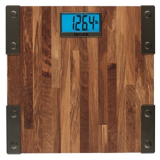 Taylor Digital 440 lb Capacity Bathroom Scale Farmhouse Wood
