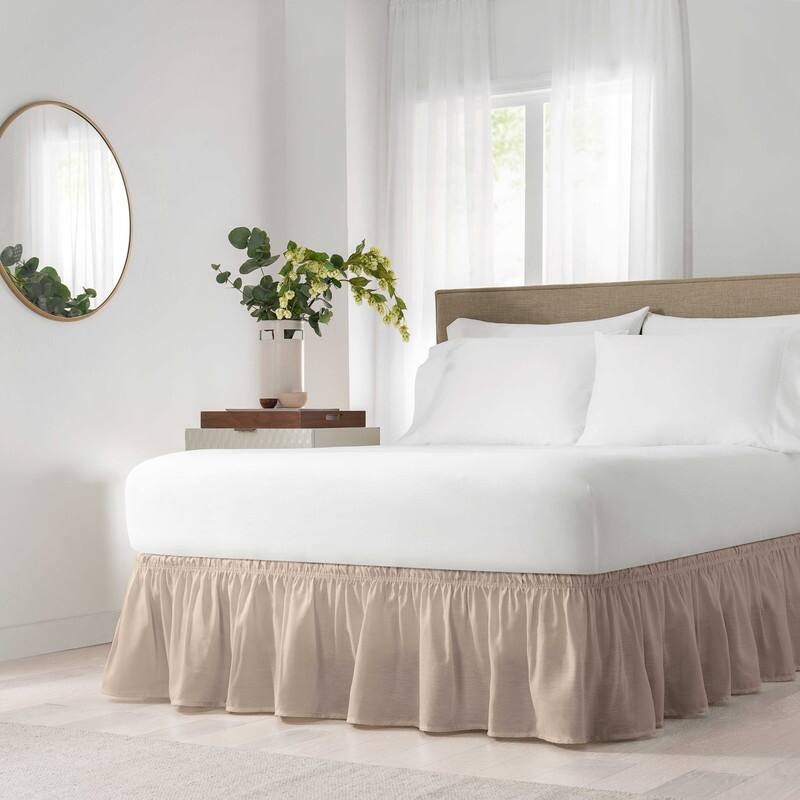 EasyFit Wrap Around Solid Ruffled Bed Skirt