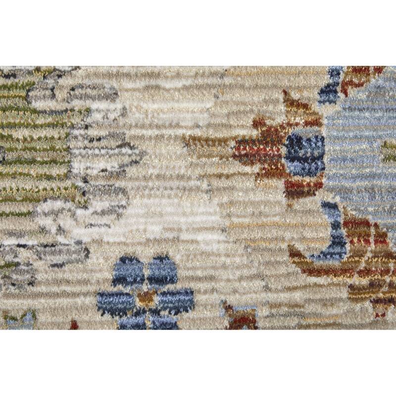 HomeRoots Floral Persian Runner Area Rug - 87.00 in. x 30.00 in. x 0.47 in.