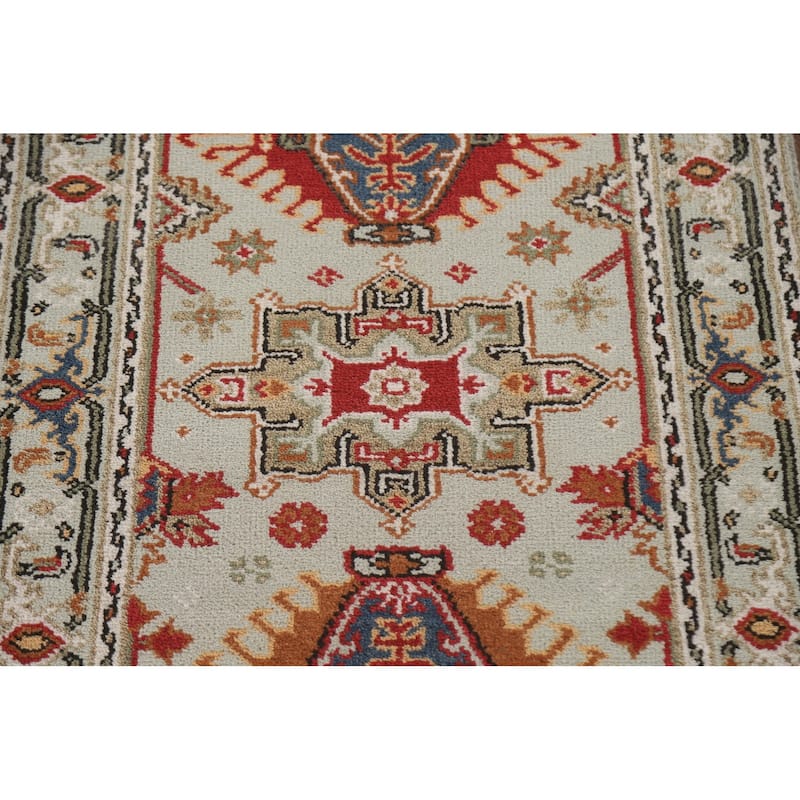 Geometric Kazak Area Rug Handmade Wool Carpet - 3'0"x 5'0"