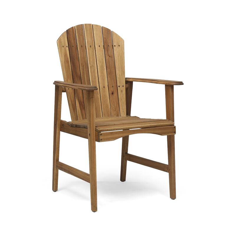 Set of 2 Outdoor Weather Resistant Acacia Wood Adirondack Dining Chairs