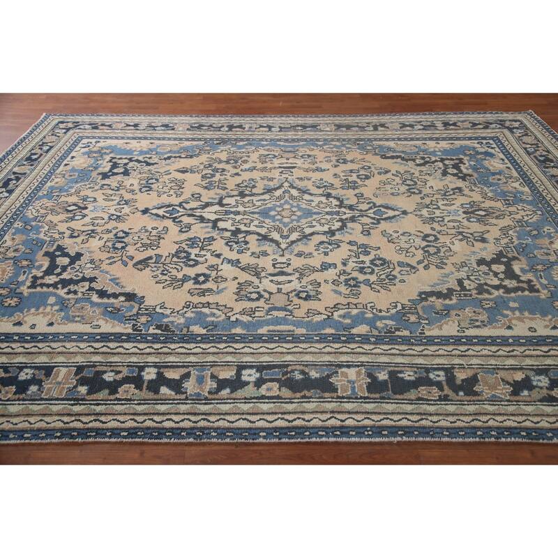 Hamedan Persian Vintage Area Rug Living Room Hand-knotted Wool Carpet - 6'11" x 9'7"