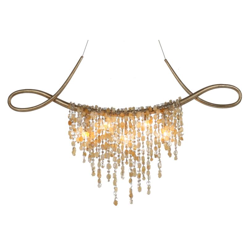 Studio M SM23834 Cradle 5 Light 36" Wide Crystal Linear Pendant - Golden Silver