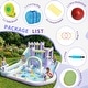 preview thumbnail 3 of 6, Oxford Cloth Rainbow Inflatable Water Bounce Castle In Pink And Purple With Slide And Climbing Wall - N/A