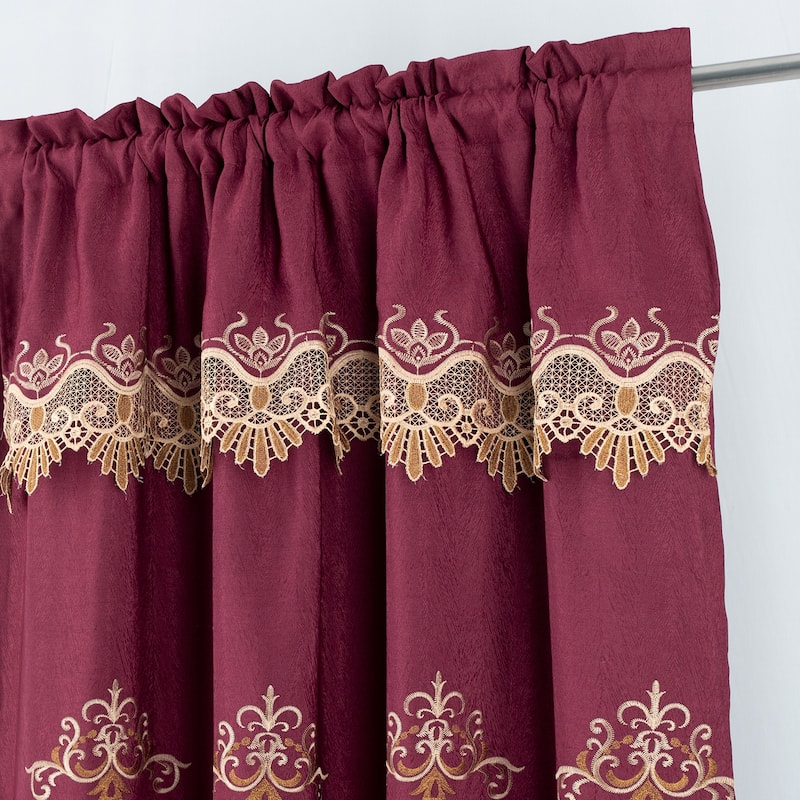 Betsy Macrame Embroidered Window Curtain Panel