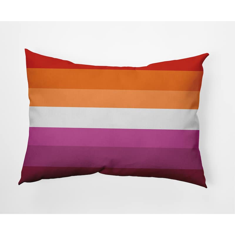 Pride Flag Outdoor Throw Pillow - 14" x 20" - Inclusive Lesbian