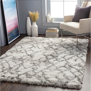 Livabliss Saunders Boho Trellis Plush Shag Area Rug