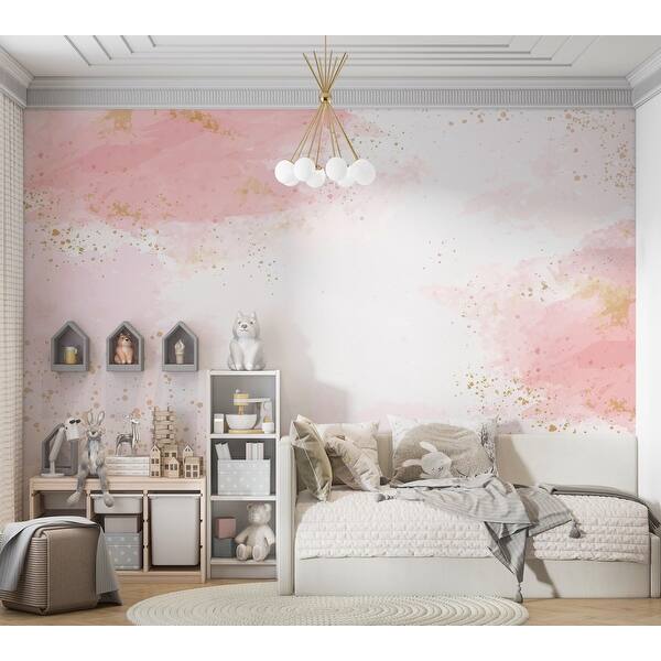 pink and gold bedroom wallpaper