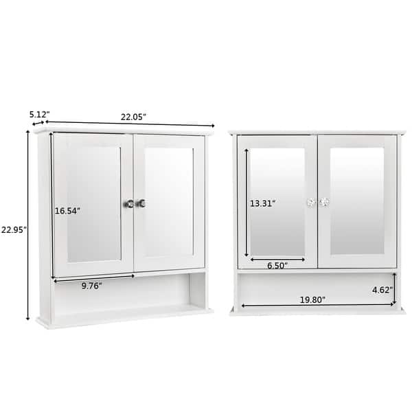 Double Door Mirror Indoor Bathroom Wall Mounted Bed Bath
