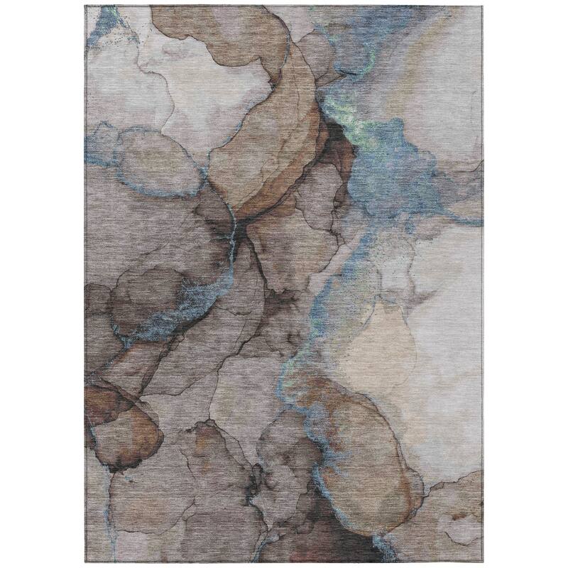 Machine Washable Indoor/ Outdoor Modern Brush Chantille Rug