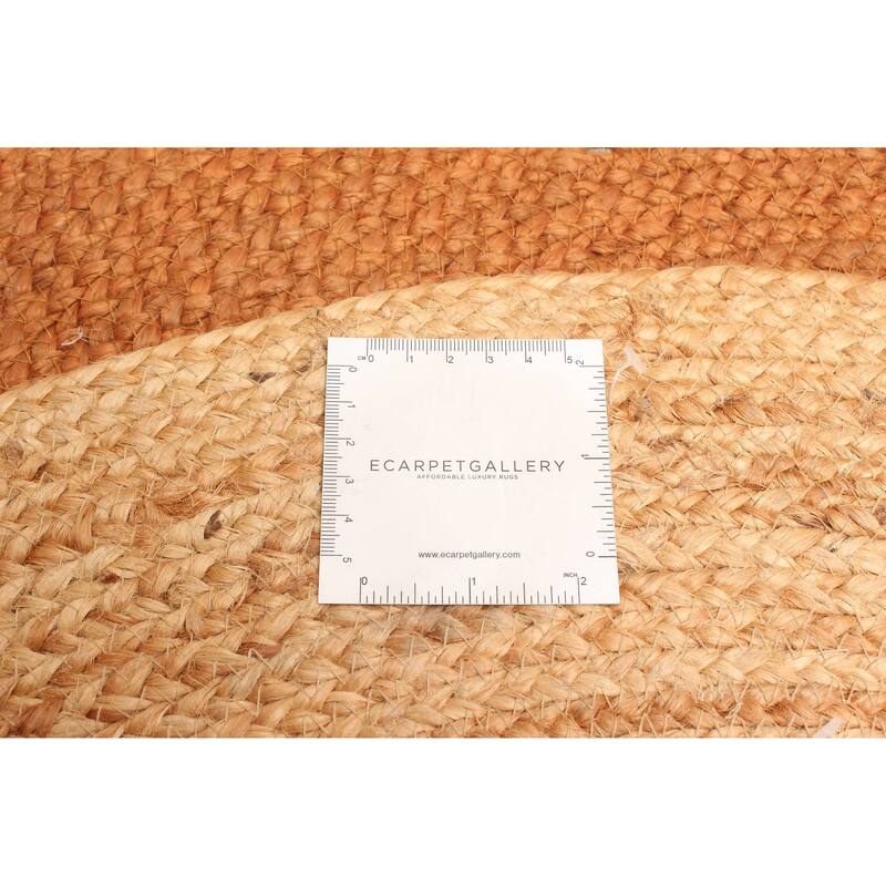 ECARPETGALLERY Braided Weave Palas Denizli Copper Jute Rug - 3'0 x 3'0