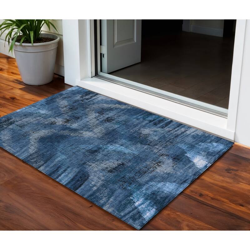 HomeRoots Abstract Transitional Rectangle Outdoor Rug - 3' x 5'