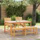 Option Brown 1×Bench (150 cm) without back+2xchair+table