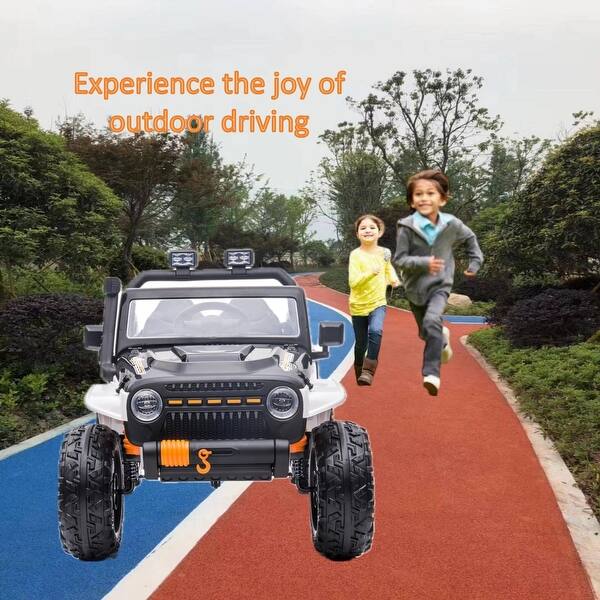 slide 2 of 9, White Black Electric Vehicle Ride on Car Kids - Assembly Required - White Black
