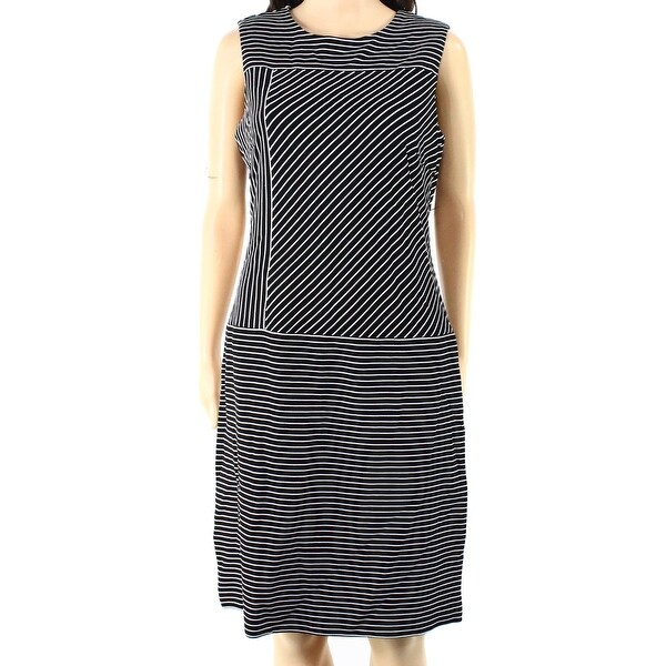 pinstripe shift dress