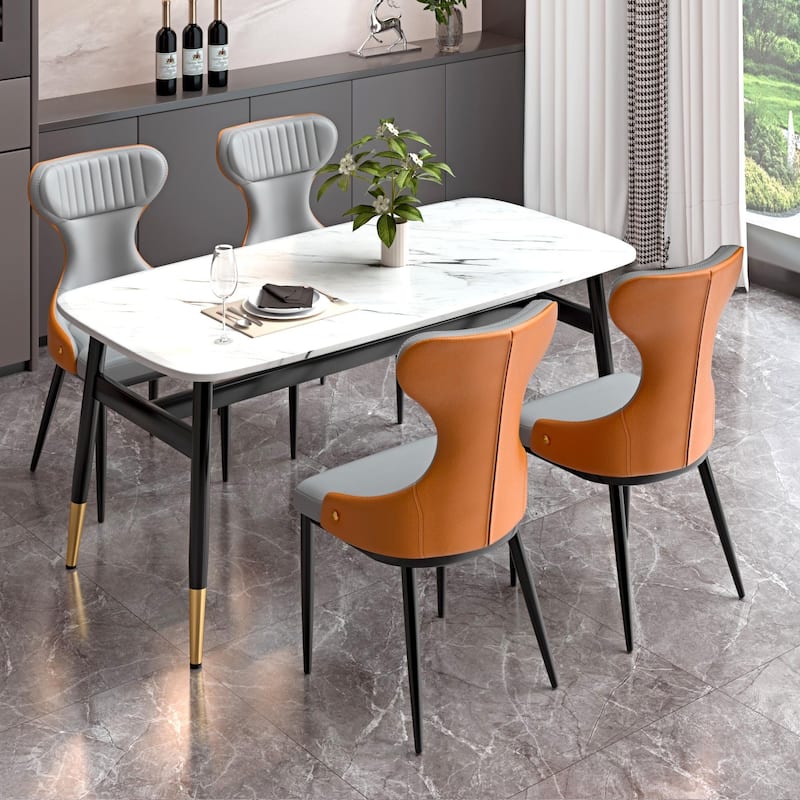 Modern Wingback Dining Chairs Accent Chair Armless Chair with Tufted Back (Set of 2)