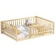 preview thumbnail 82 of 89, Montessori Floor Bed with Fence & Door, Toddler Wood Bed Frame for Kids
