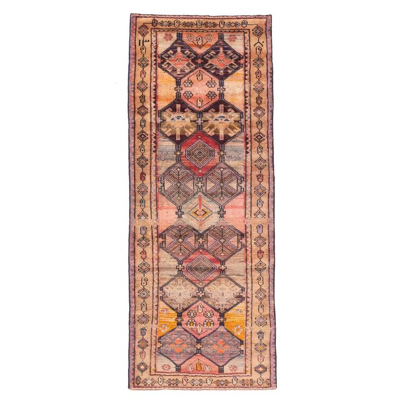 ECARPETGALLERY Hand-knotted Melis Multi Color Wool Rug - 3'5 x 9'0