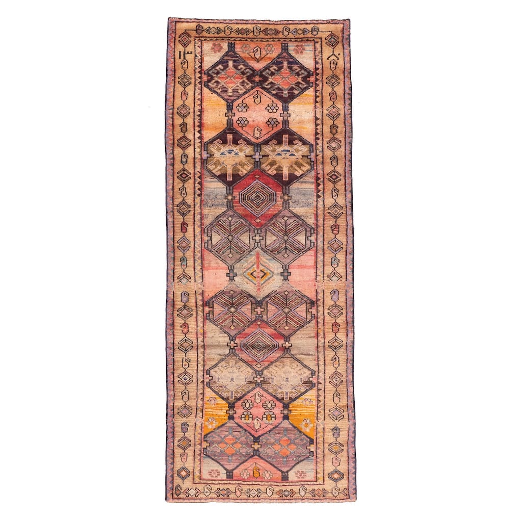 ECARPETGALLERY Hand-knotted Melis Multi Color Wool Rug - 3'5 x 9'0