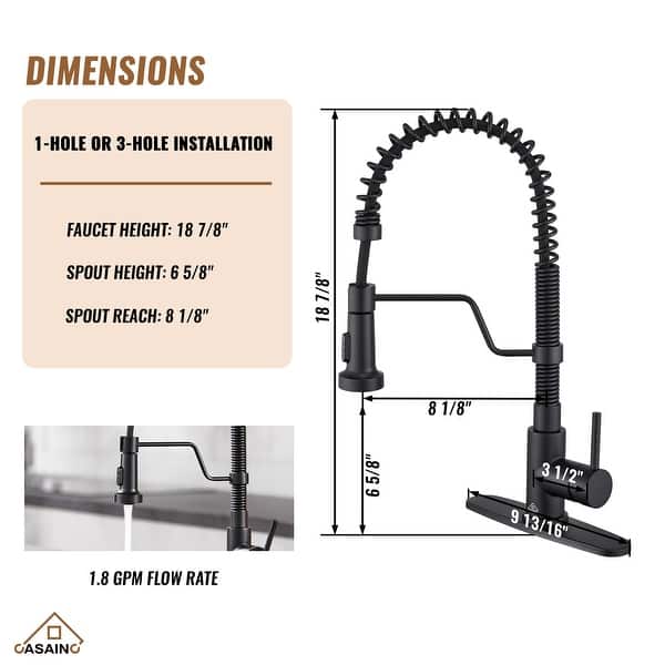dimension image slide 3 of 6, All-in-One Kit Undermount Single Bowl 16 Gauge Nano Brushed Stainless Steel Workstation Kitchen Sink with Faucet and Accessories