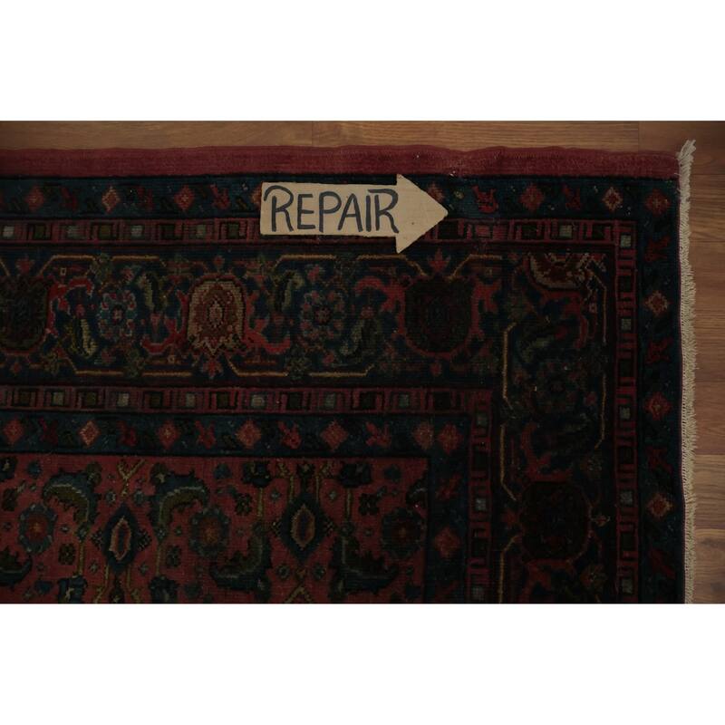Hand Knotted Oriental 100% Wool Carpet Traditional Floral Pink Mahal Area Rug - 10' 11'' X 8' 9''