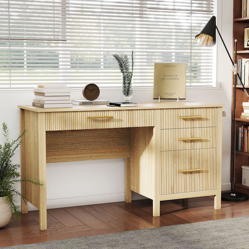 54W Executive Desk Home Office Desk with File Drawer